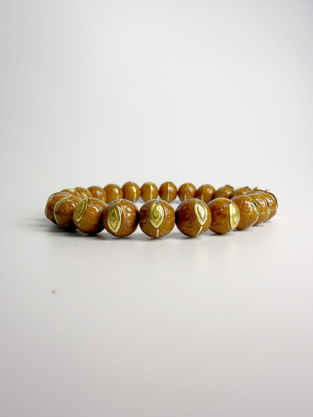 Phoenix Eye Bodhi Bracelet, Hand Inlaid Brass & Sterling Silver Craft