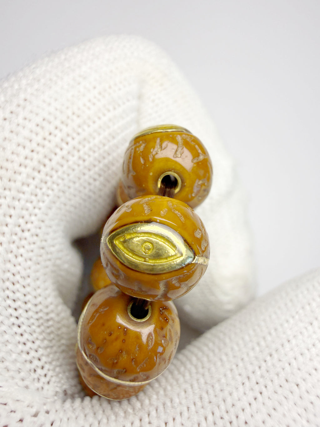 Phoenix Eye Bodhi Bracelet, Hand Inlaid Brass & Sterling Silver Craft