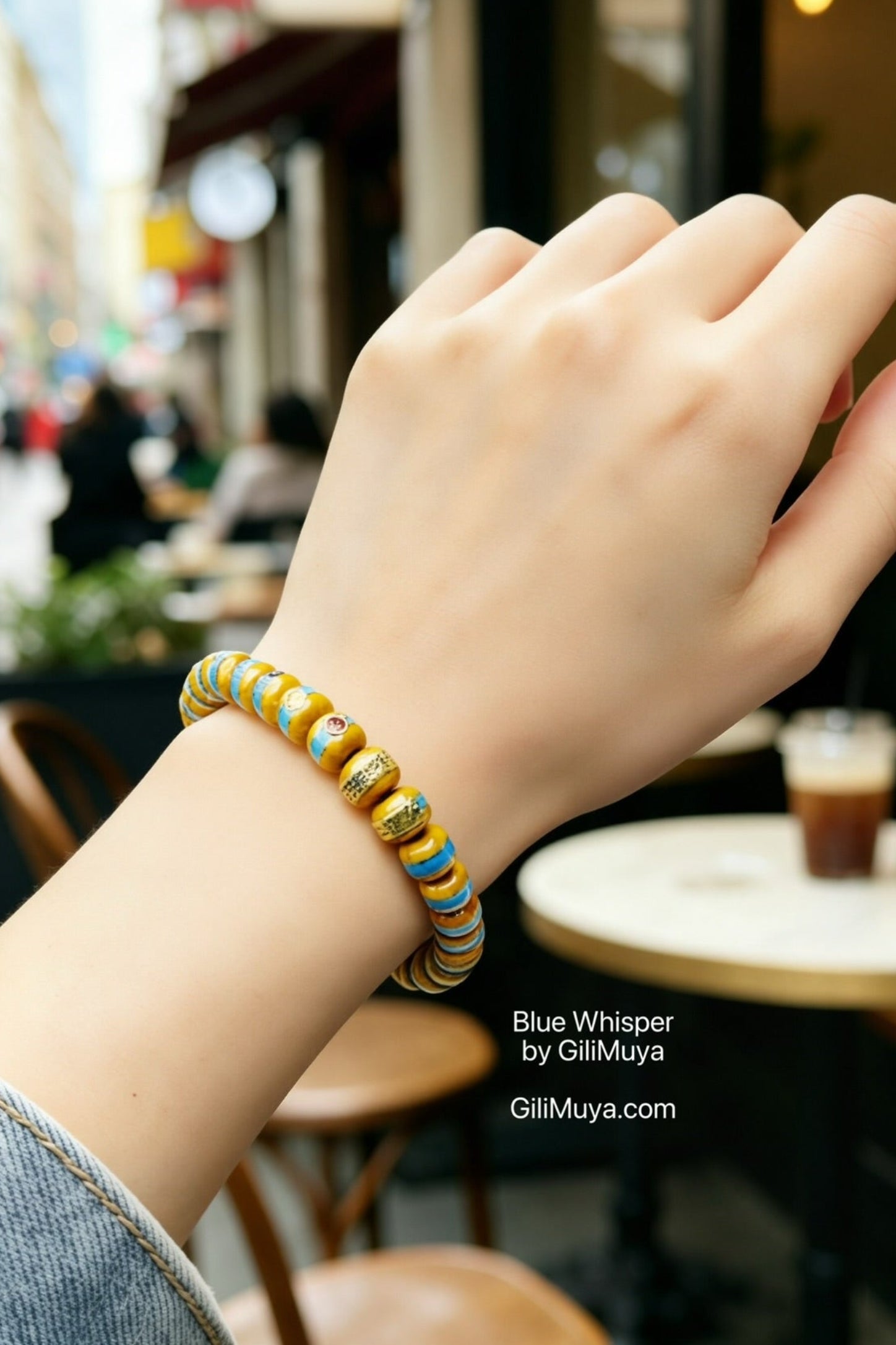 Blue Whisper Premium 3-Eye Bodhi Bracelet – Rounded Edge, Handcrafted Lucky Beads