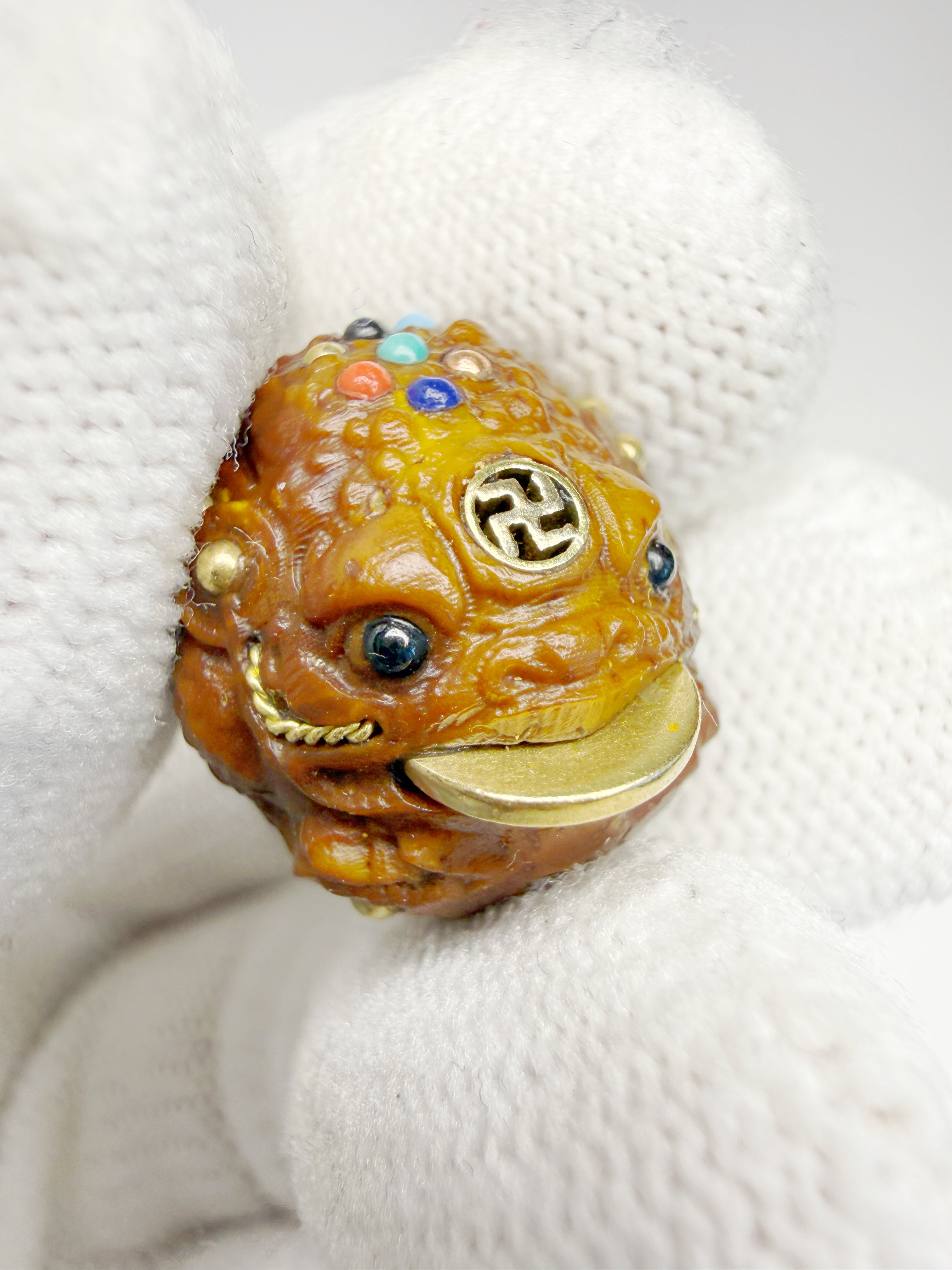 Lucky Chipmunk & Wealth Frog Single Bead – Double Blessing of Prosperity