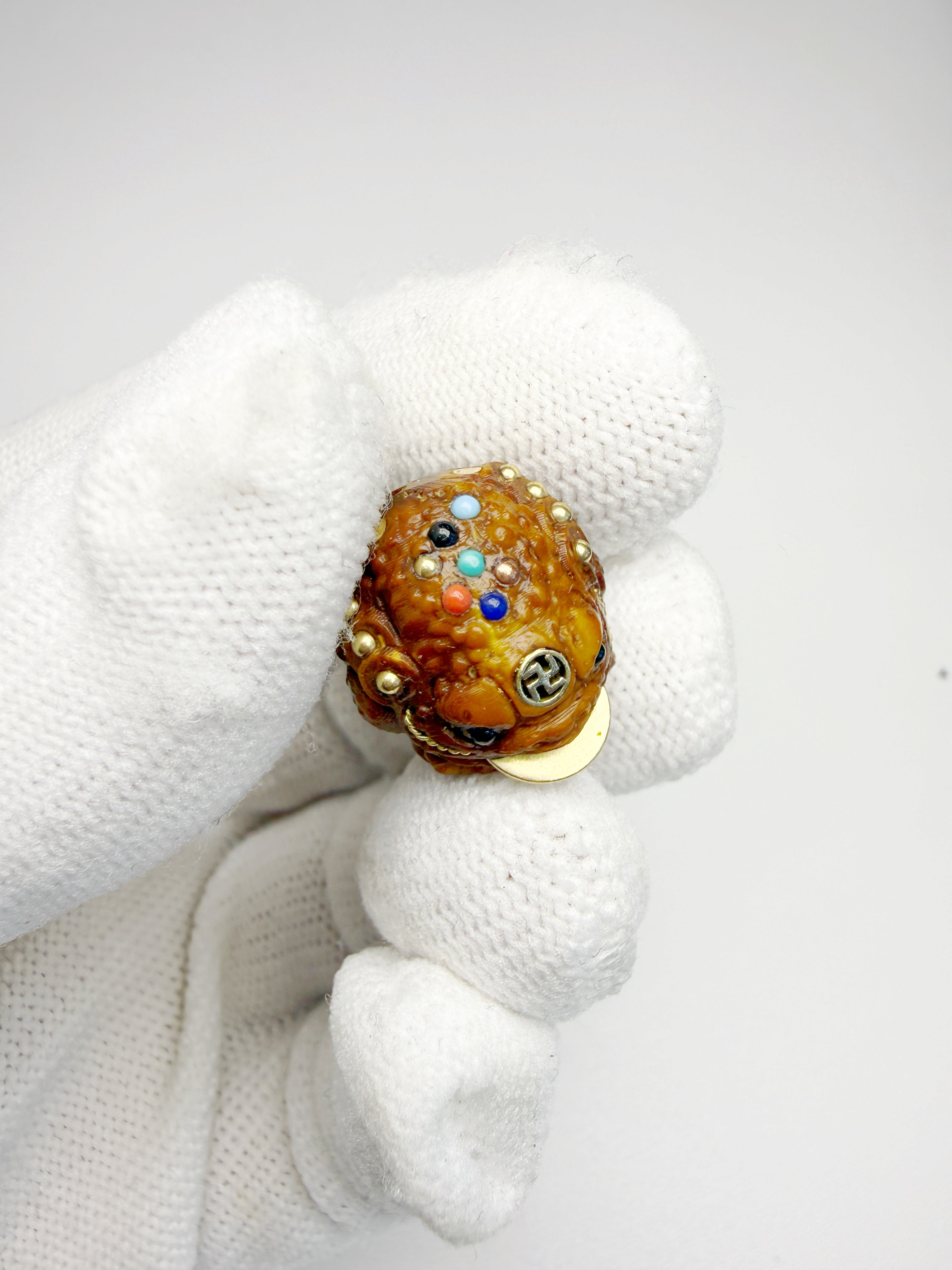 Lucky Chipmunk & Wealth Frog Single Bead – Double Blessing of Prosperity