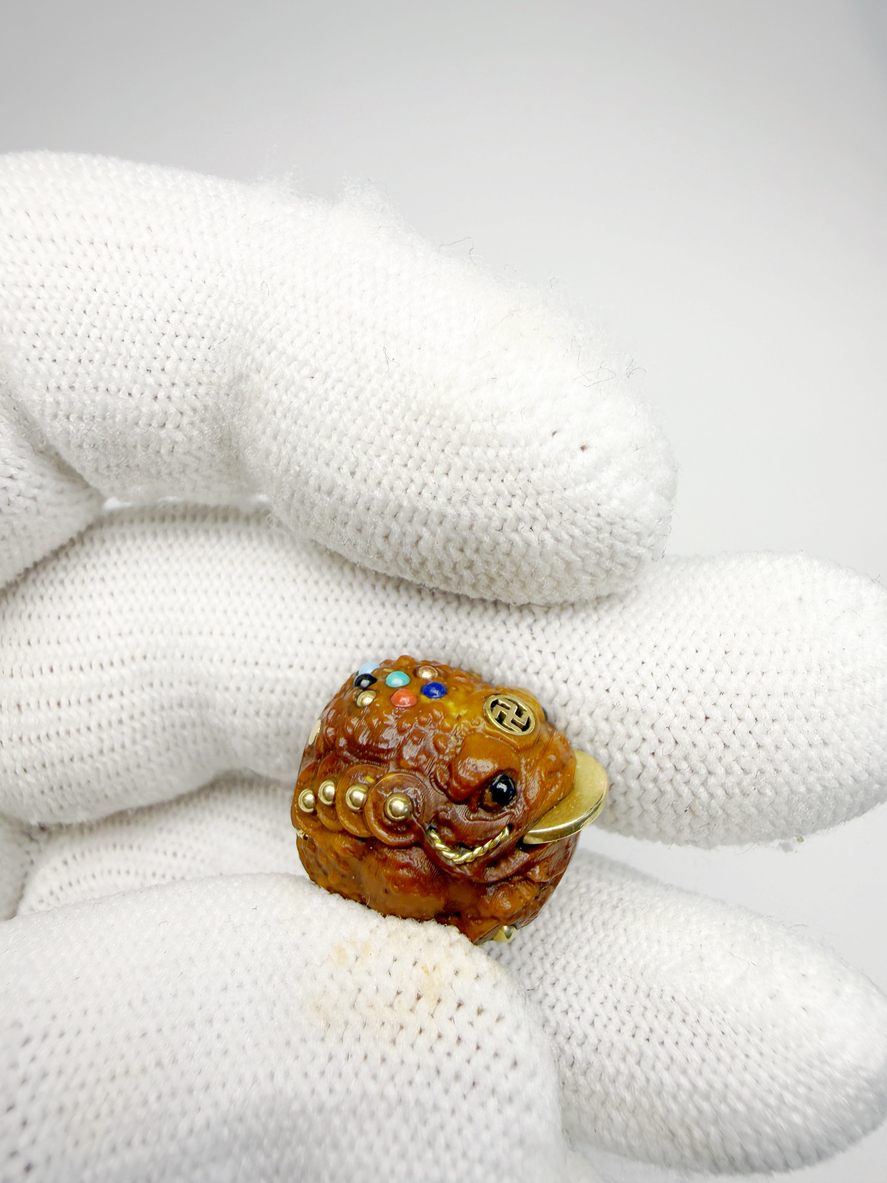 Lucky Chipmunk & Wealth Frog Single Bead – Double Blessing of Prosperity