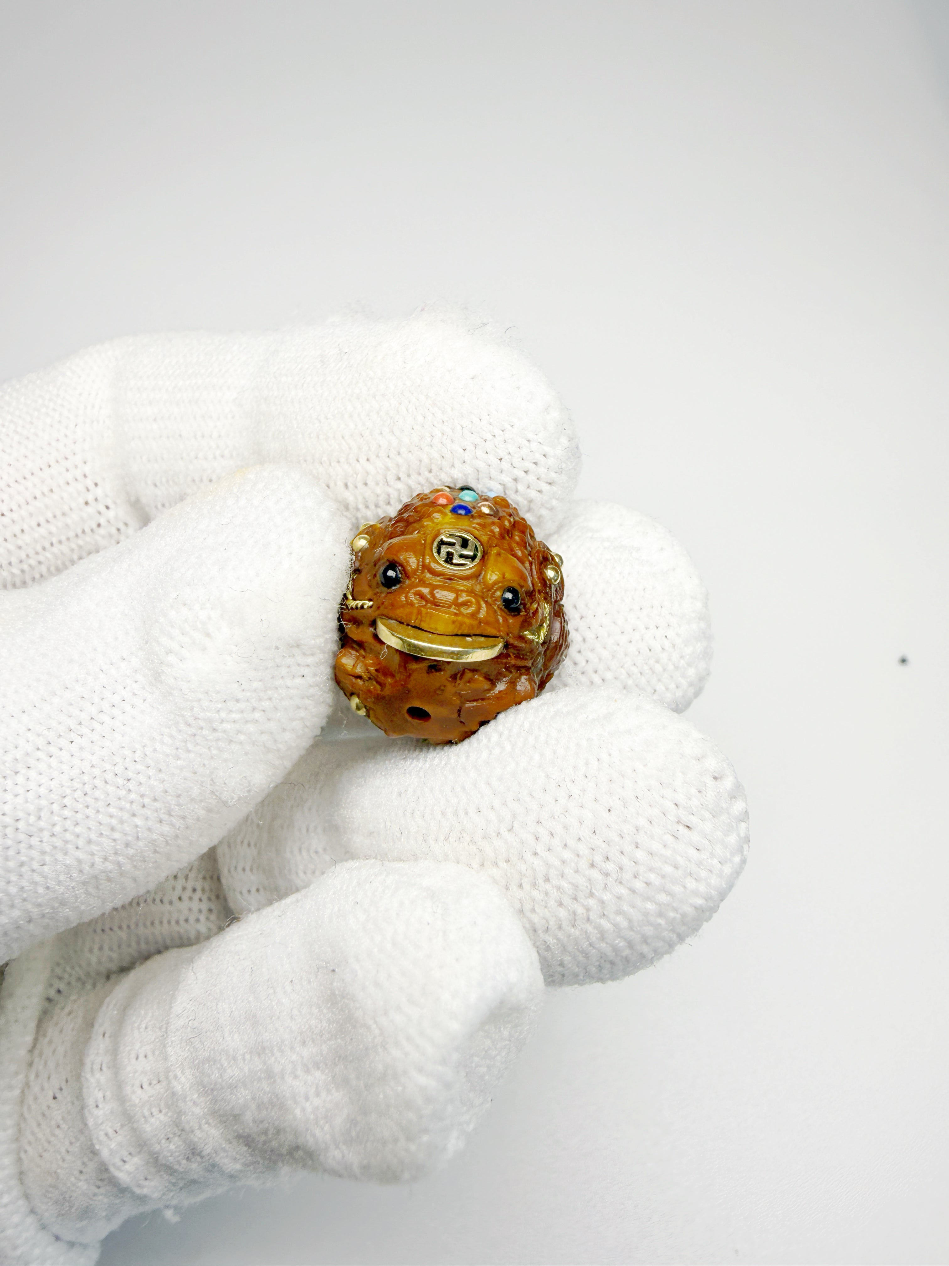 Lucky Chipmunk & Wealth Frog Single Bead – Double Blessing of Prosperity