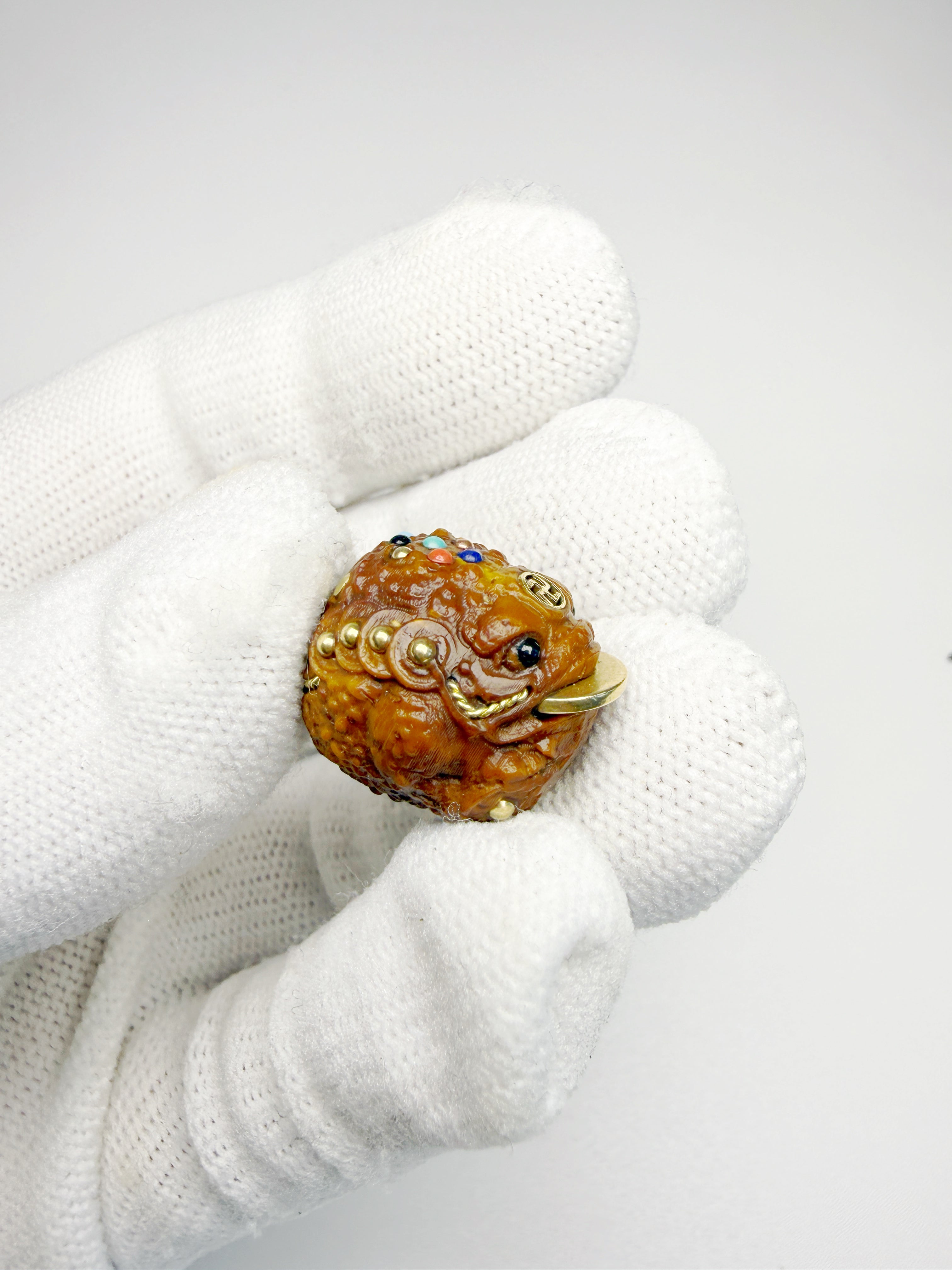 Lucky Chipmunk & Wealth Frog Single Bead – Double Blessing of Prosperity