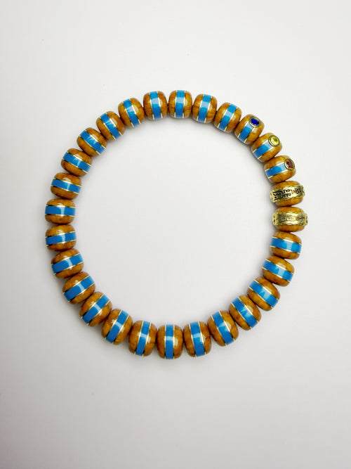 Blue Whisper Lucky Chipmunk Bodhi Bracelet – Rounded Edge Version