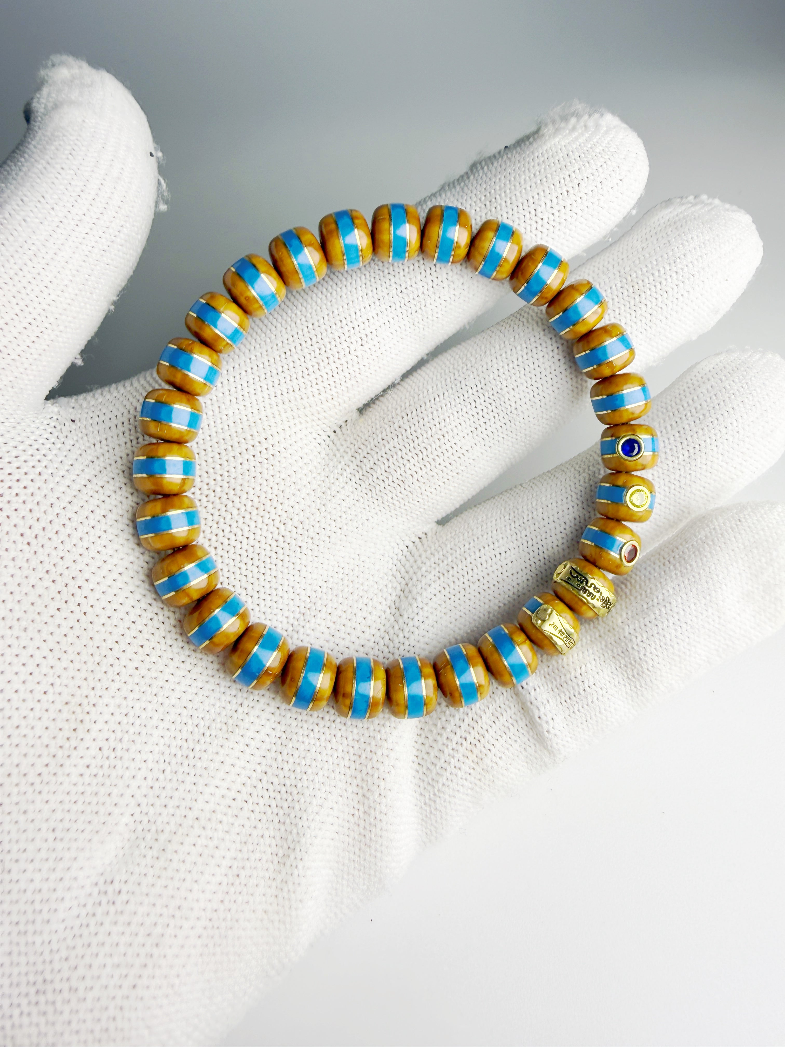 Blue Whisper Lucky Chipmunk Bodhi Bracelet – Rounded Edge Version