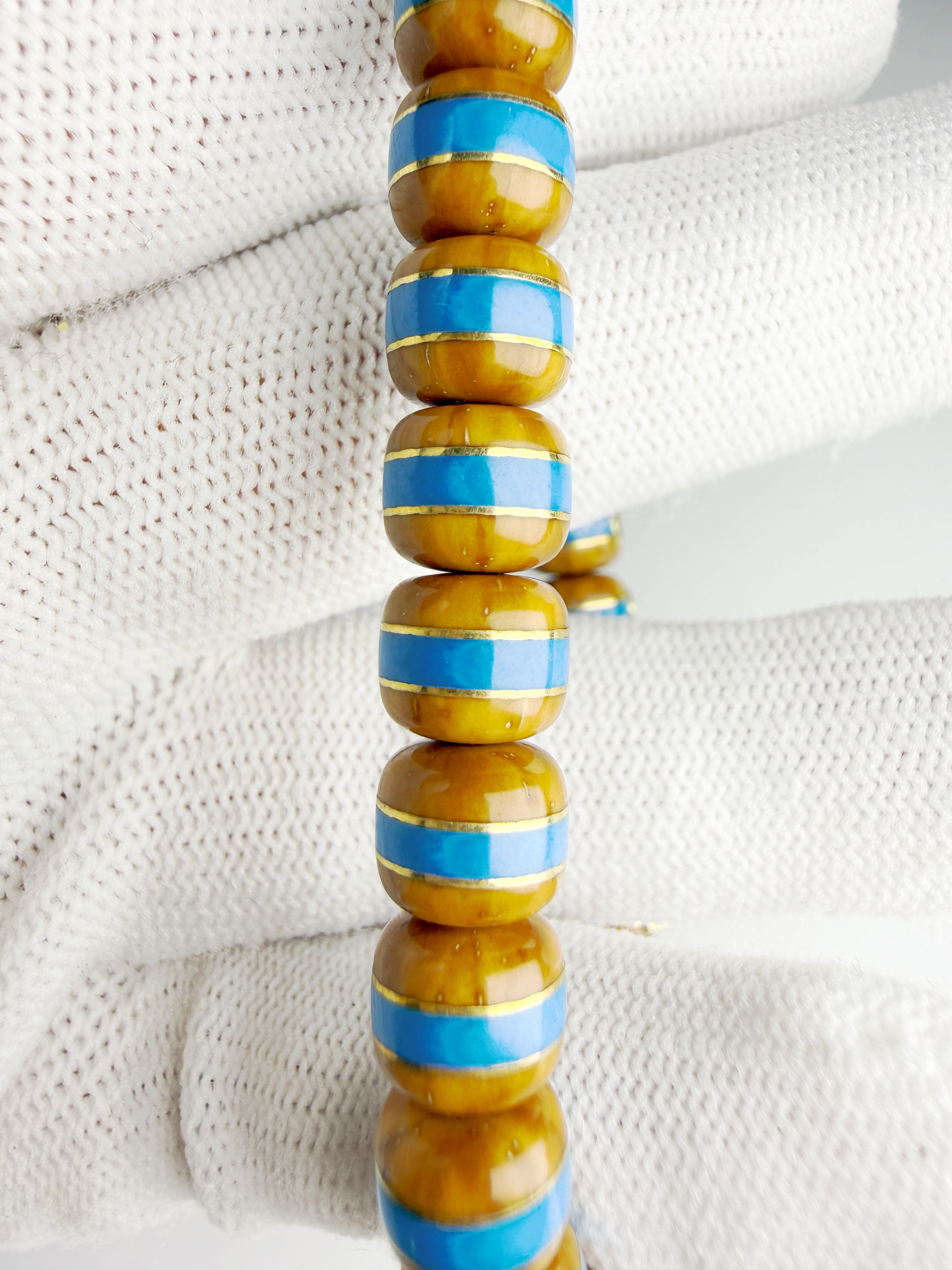 Blue Whisper Lucky Chipmunk Bodhi Bracelet – Rounded Edge Version