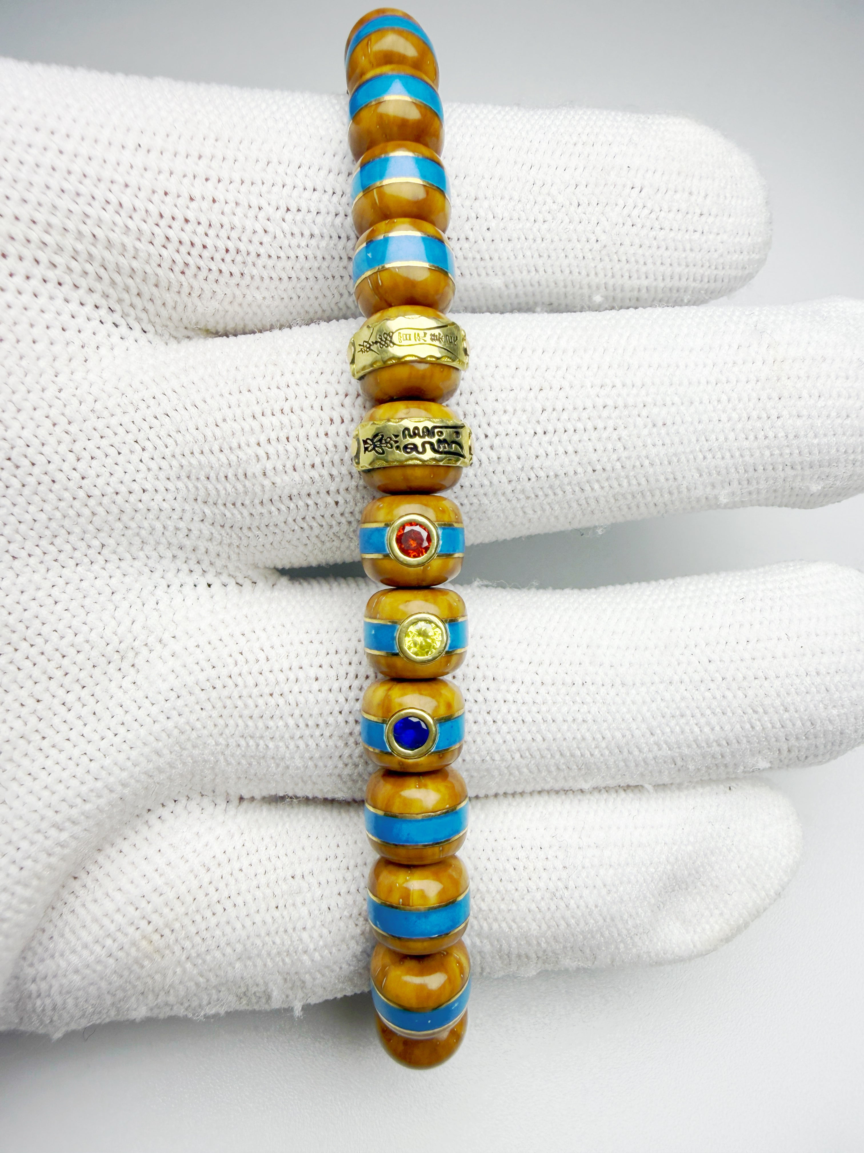 Blue Whisper Lucky Chipmunk Bodhi Bracelet – Rounded Edge Version