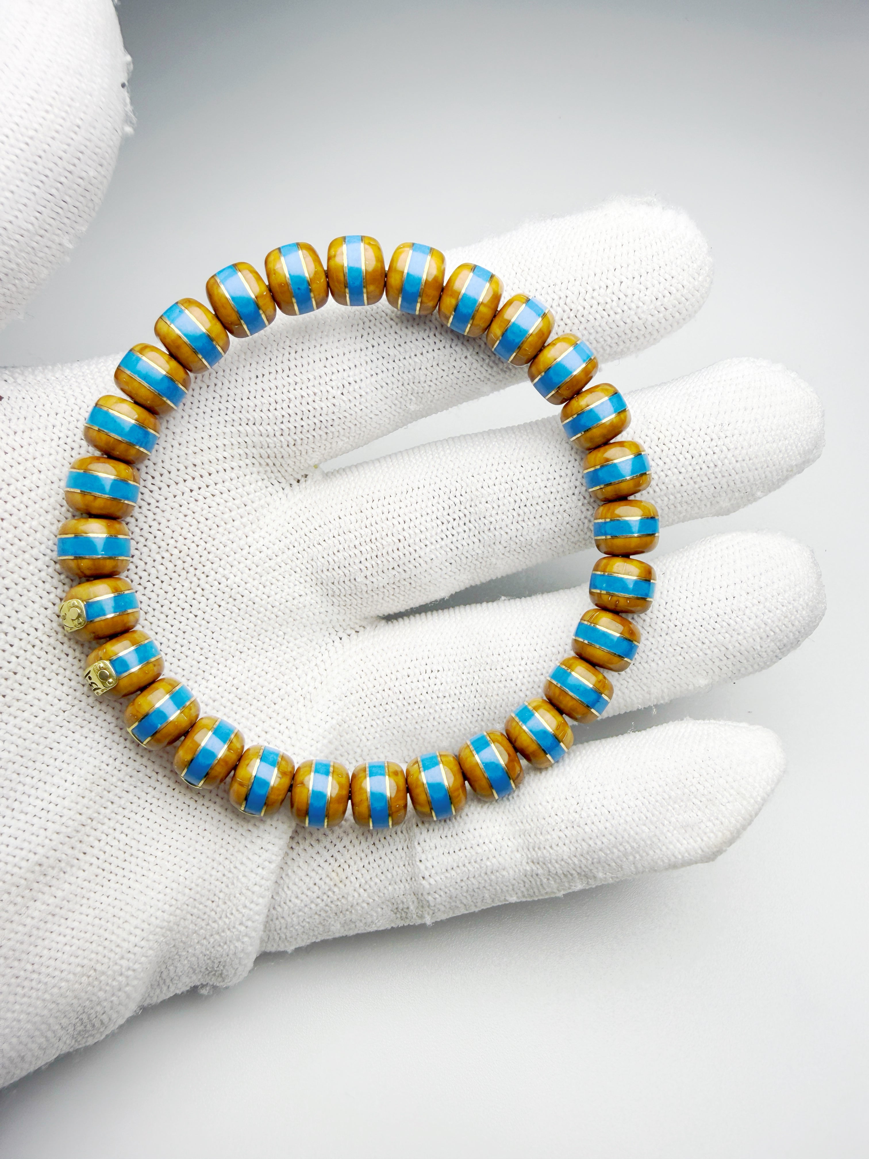 Blue Whisper Lucky Chipmunk Bodhi Bracelet – Rounded Edge Version