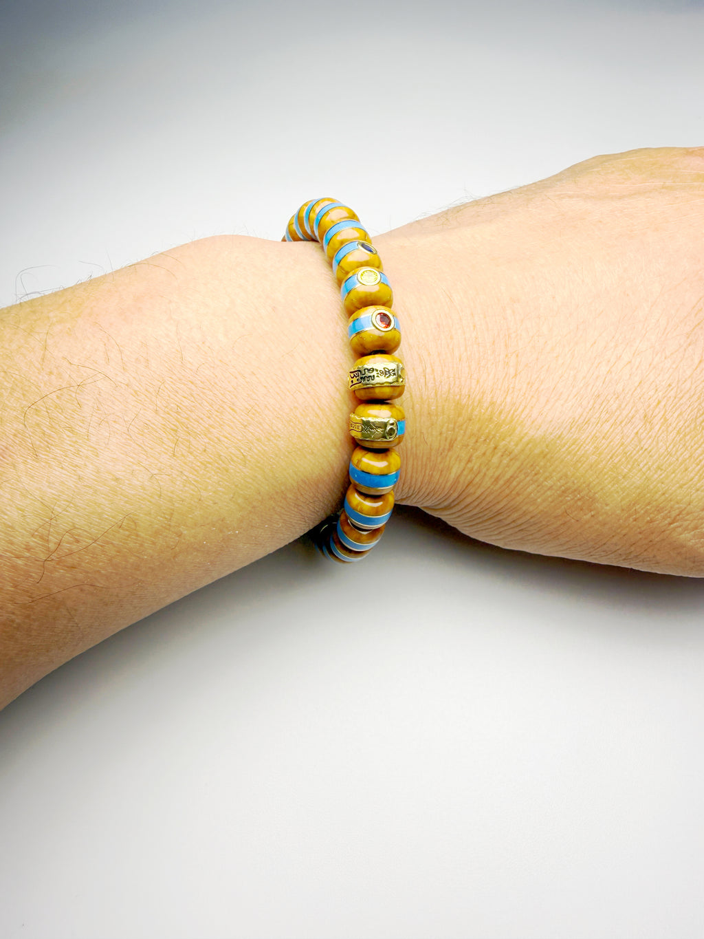 Blue Whisper Lucky Chipmunk Bodhi Bracelet – Rounded Edge Version