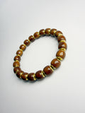 Purple-Gold Lucky Chipmunk & Golden Shield Bracelet – Attract & Protect