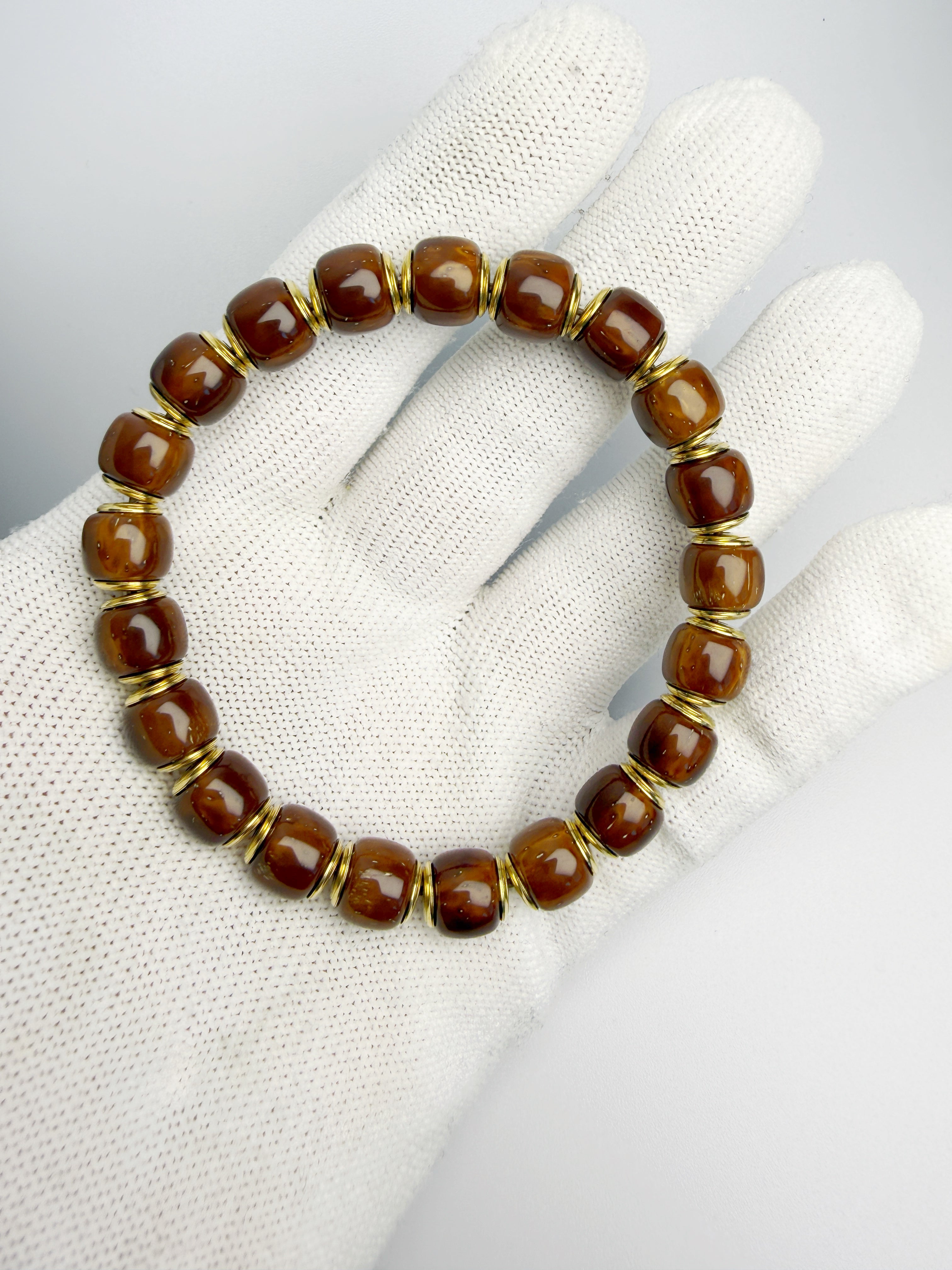 Purple-Gold Lucky Chipmunk & Golden Shield Bracelet – Attract & Protect