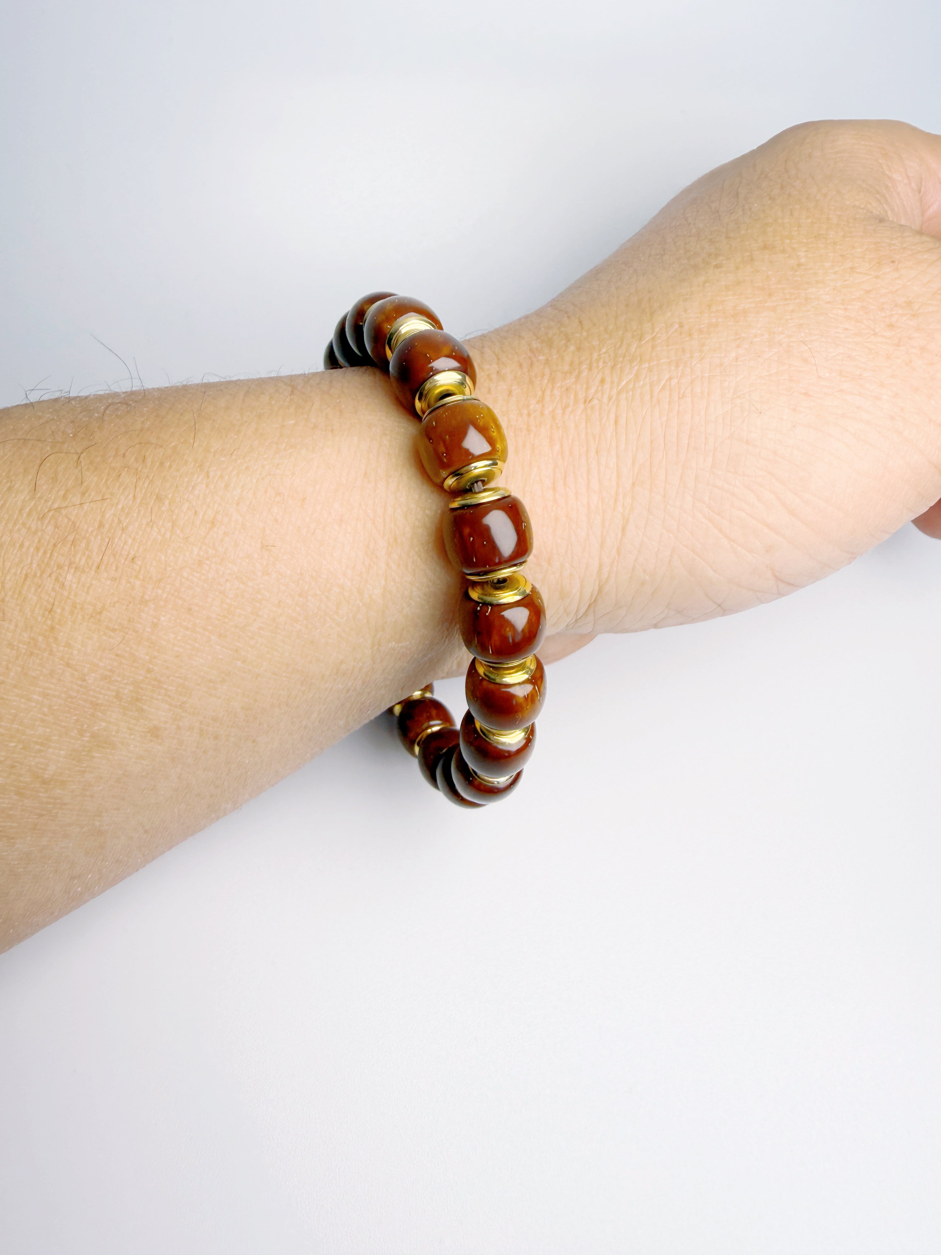 Purple-Gold Lucky Chipmunk & Golden Shield Bracelet – Attract & Protect