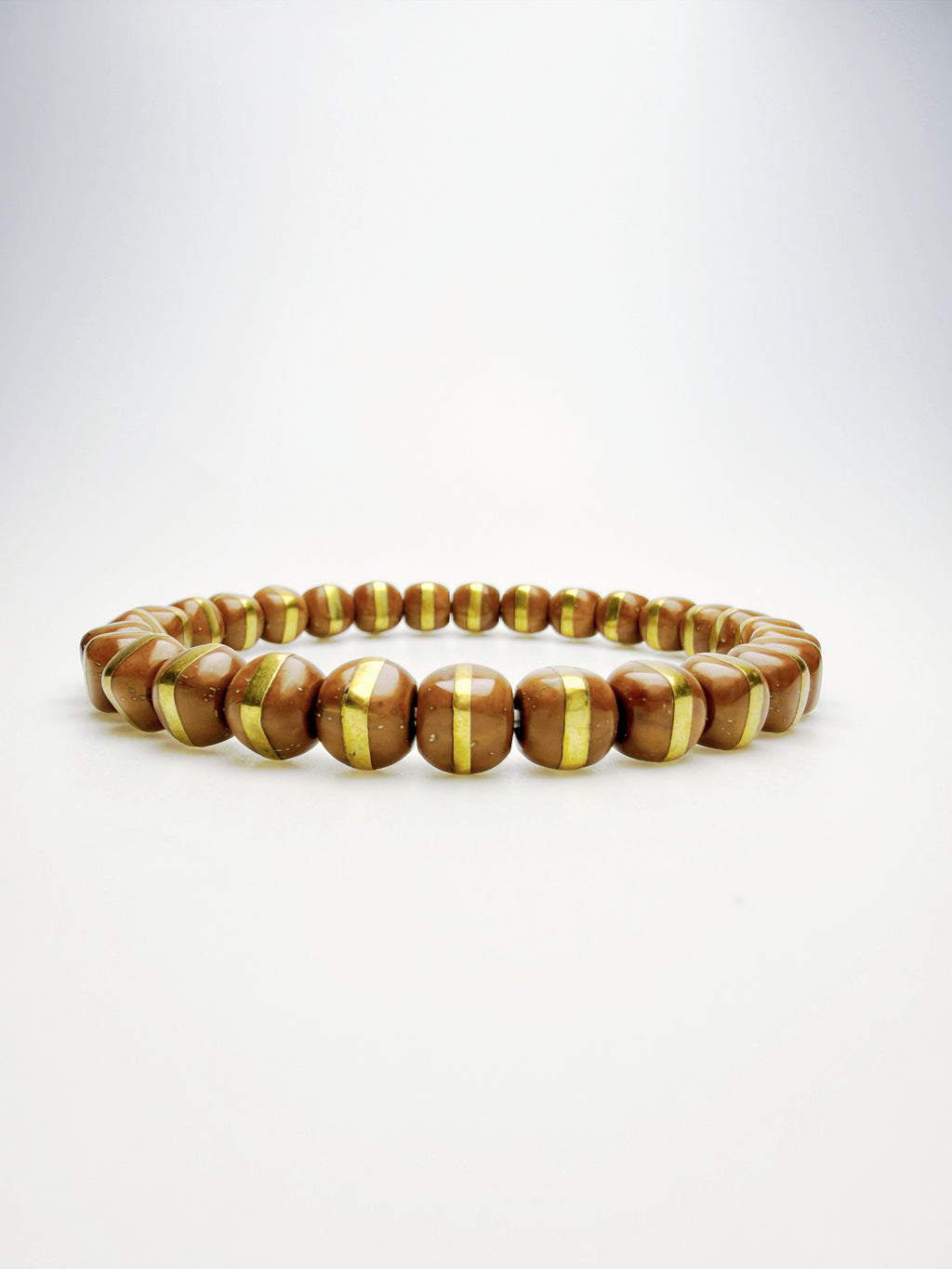 Wealth From The Six Directions – Hexagonal Lucky Chipmunk Bracelet with Golden Brass Inlay