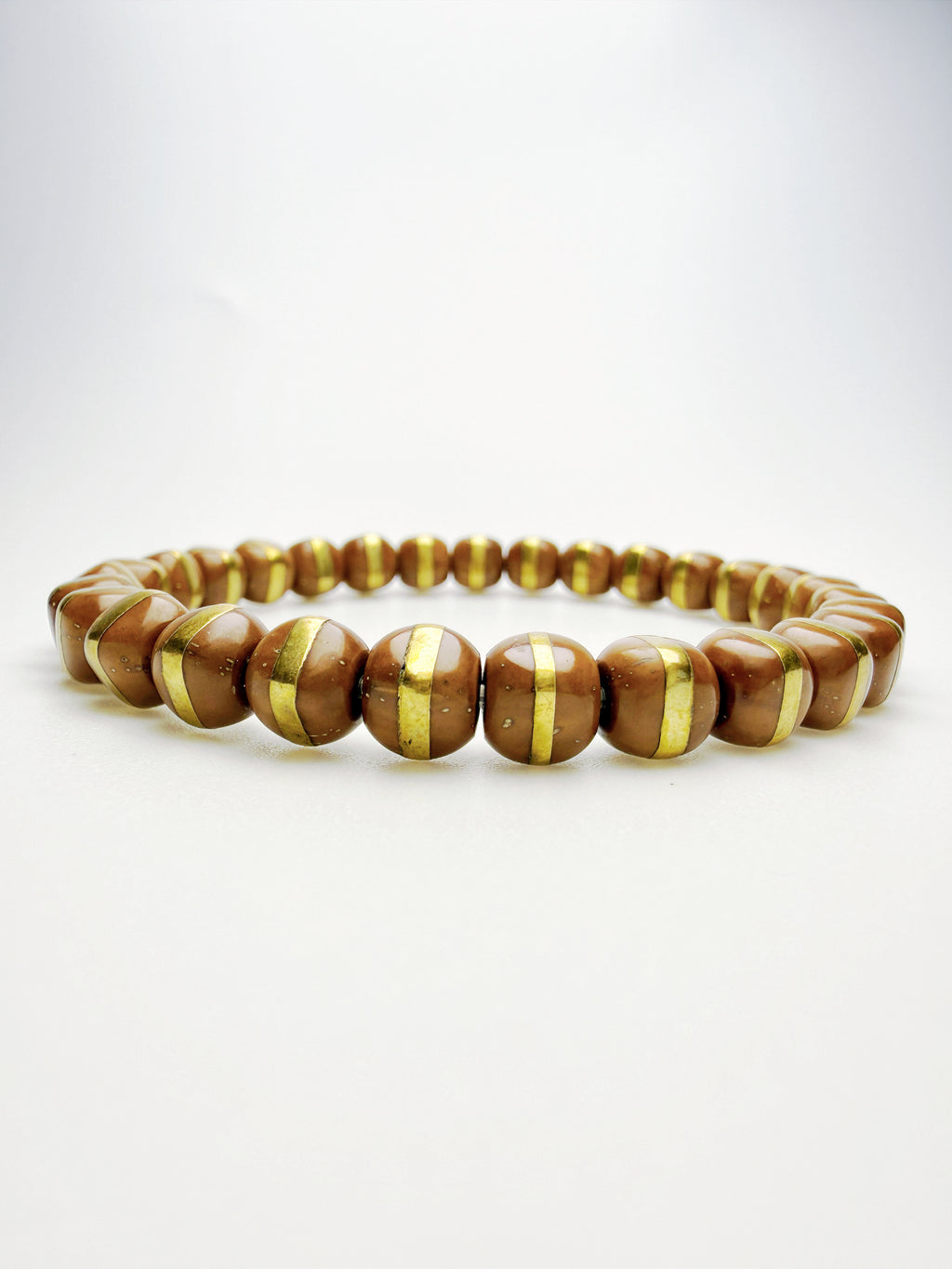 Wealth From The Six Directions – Hexagonal Lucky Chipmunk Bracelet with Golden Brass Inlay