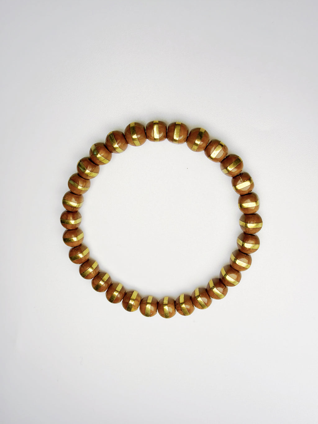 Wealth From The Six Directions – Hexagonal Lucky Chipmunk Bracelet with Golden Brass Inlay