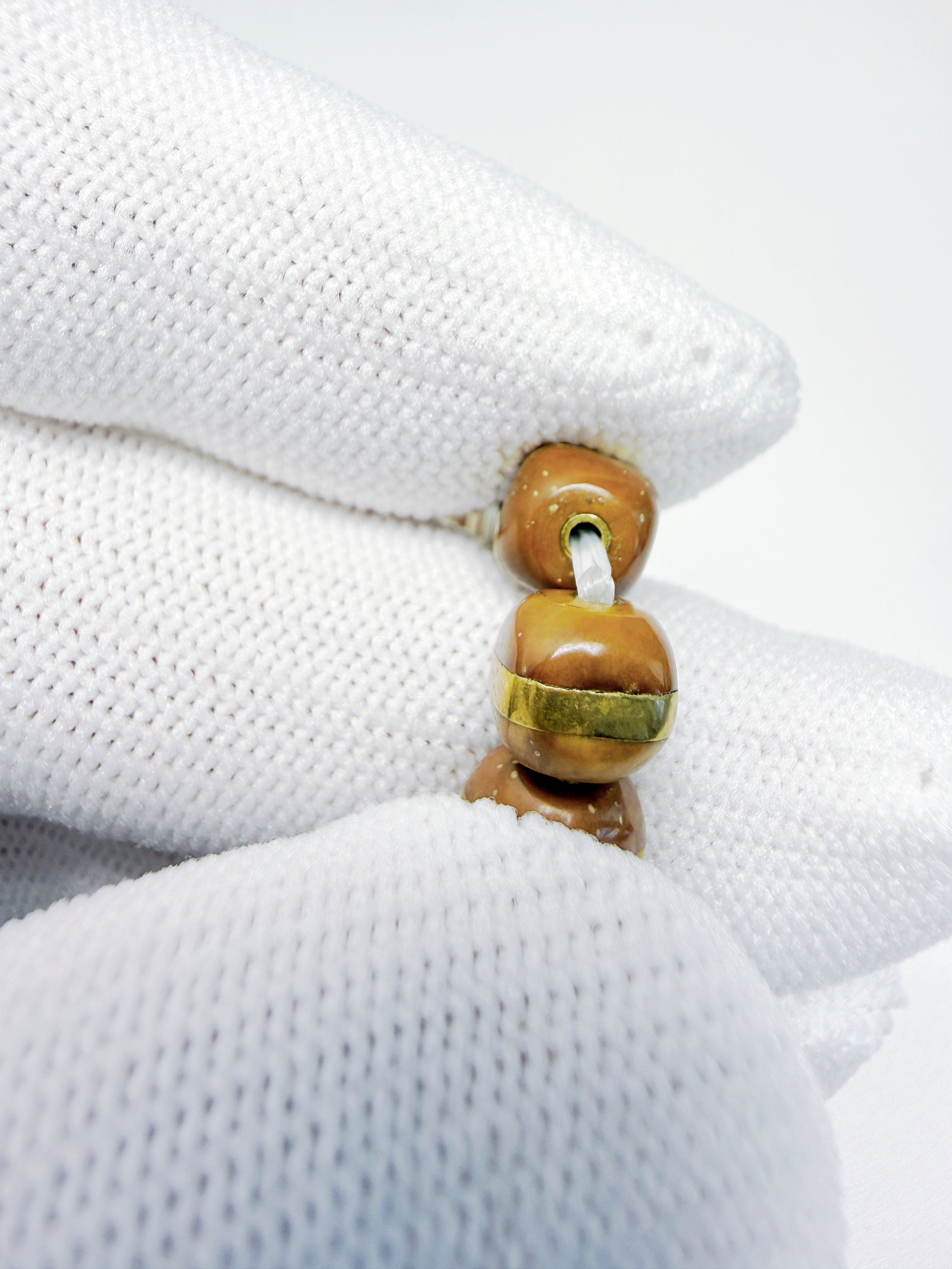 Wealth From The Six Directions – Hexagonal Lucky Chipmunk Bracelet with Golden Brass Inlay