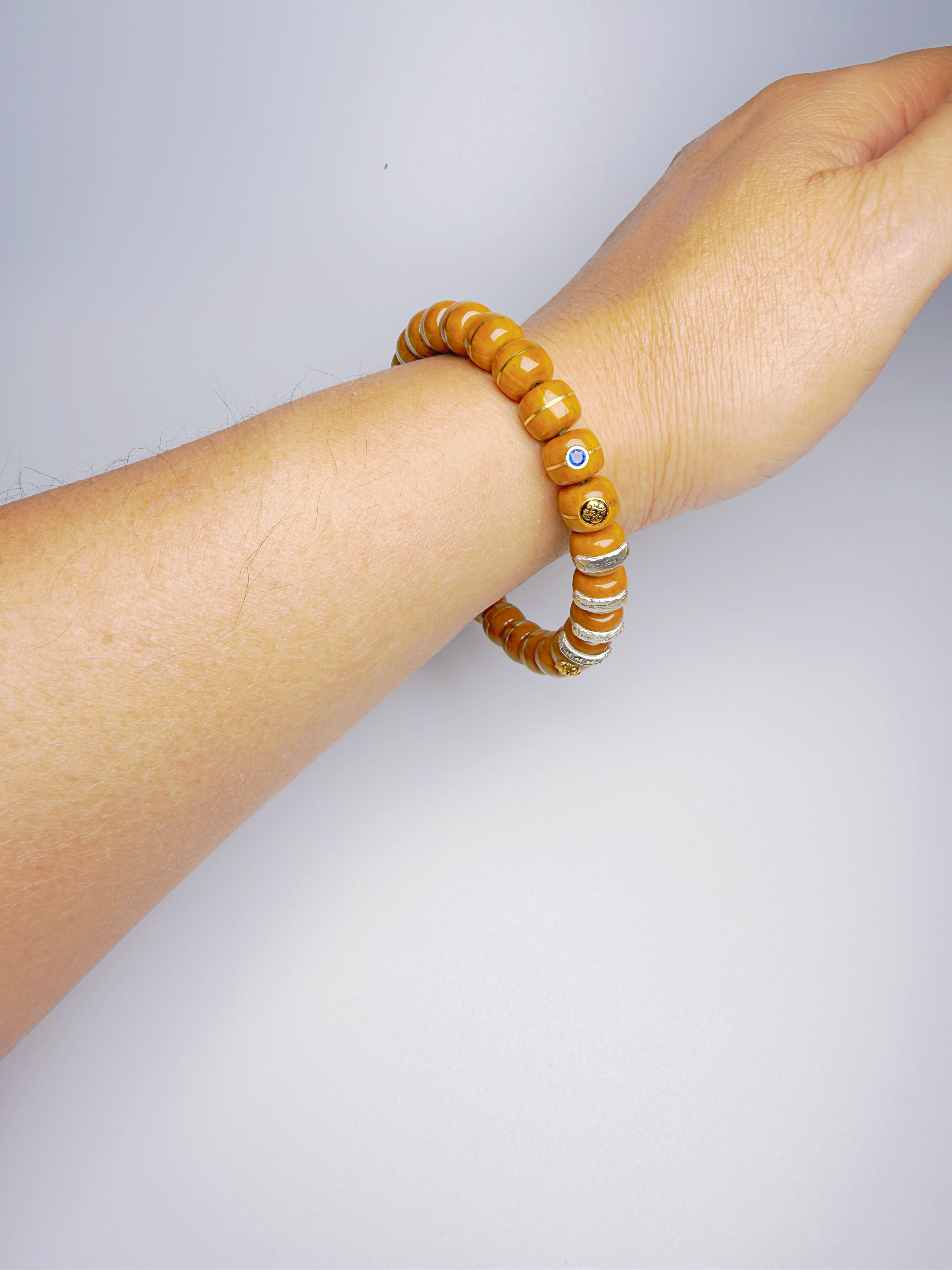 Purple-Gold Lucky Chipmunk Bodhi Bracelet – Double Blessings of Buddha & Tao, Solid Beads