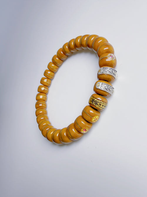 "Zen Mouse" Golden Palm Nut Bracelet – 24K Gold "Daily Income" Edition