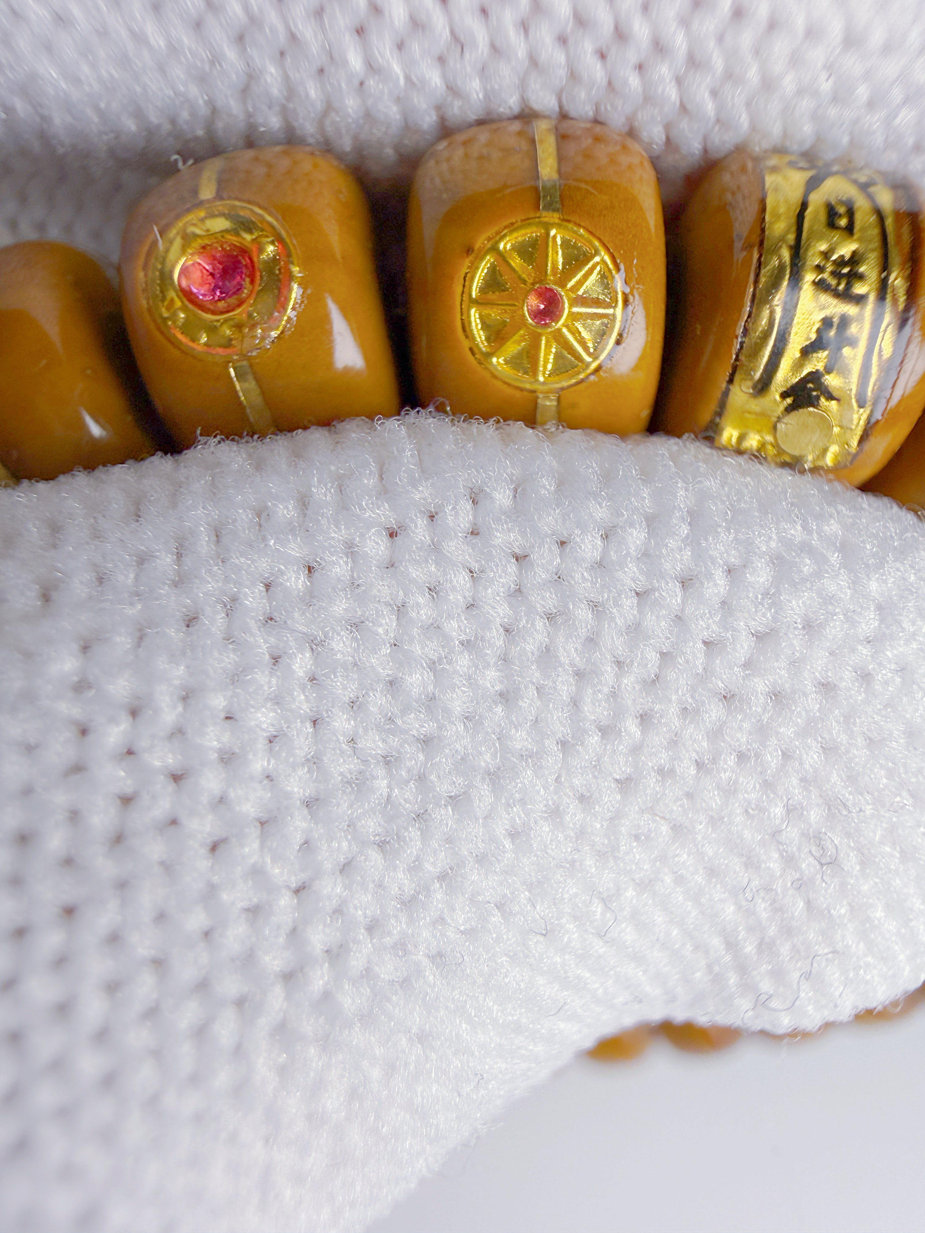 Purple-Gold Lucky Chipmunk Bodhi Bracelet – Engraved Silver & Gold Tablets of Daily Fortune