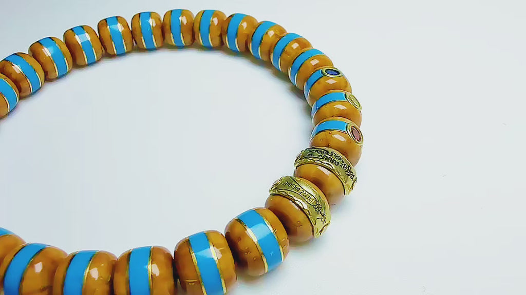 Blue Whisper Lucky Chipmunk Bodhi Bracelet – Rounded Edge Version