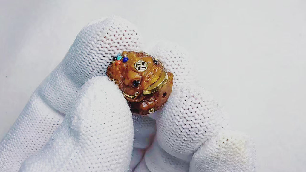 Lucky Chipmunk & Wealth Frog Single Bead – Double Blessing of Prosperity